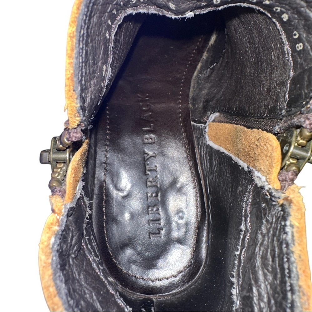 LIBERTY Black Leopard Print Boots size 6 leather - Picture 6 of 8